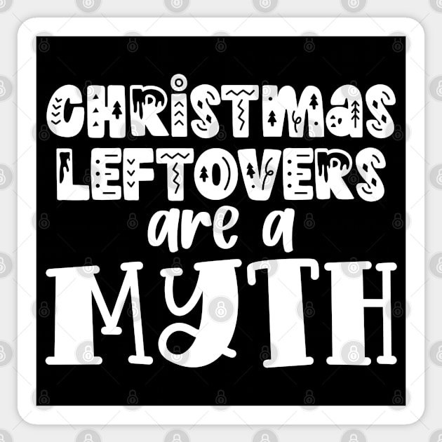 Christmas leftover are a myth - funny retro typography word art Sticker by TypoSomething